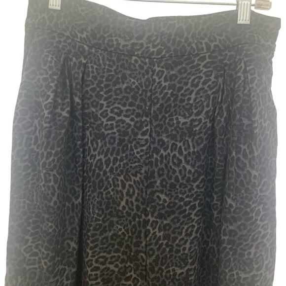 INC Wide Leg Pants 6 Black Leopard Womens High Rise Palazzo Linen Blend Pull On - Picture 3 of 8